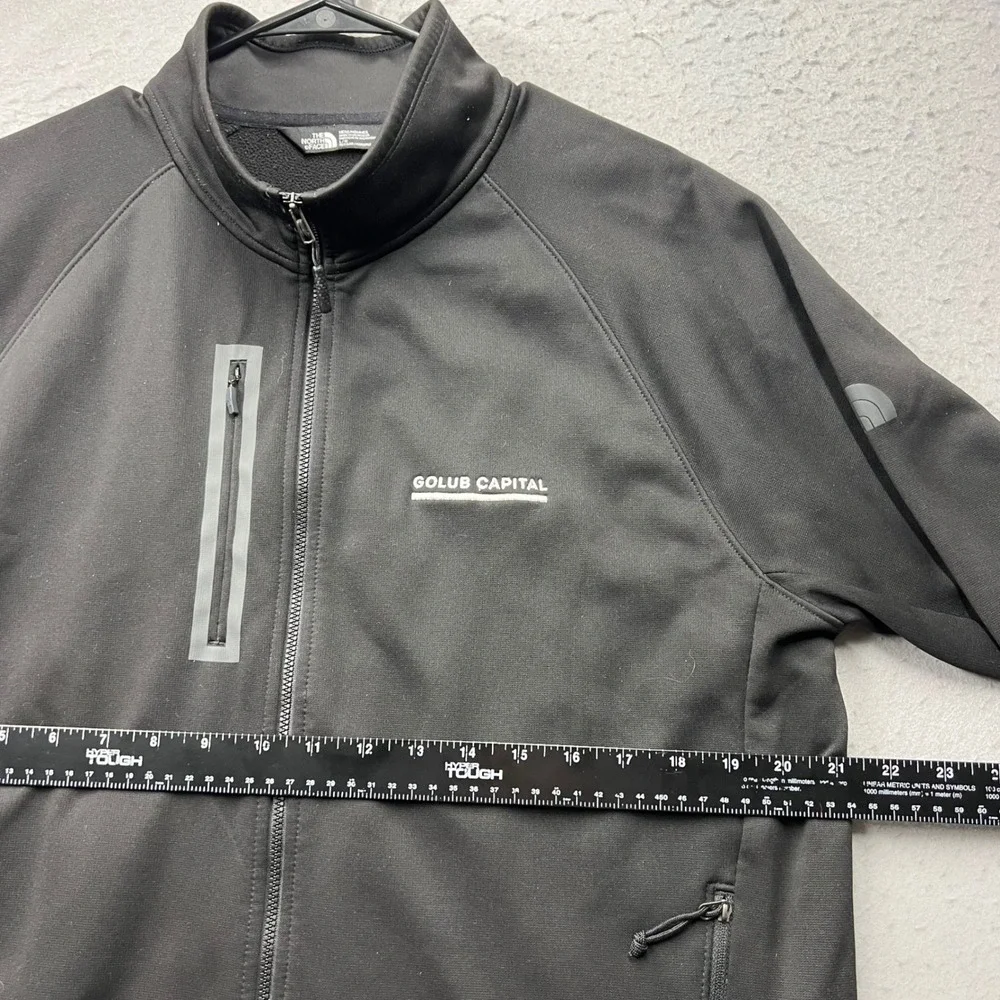 The North Face Mens Large Black Full Zip Softshell Jacket Golub Capital Logo